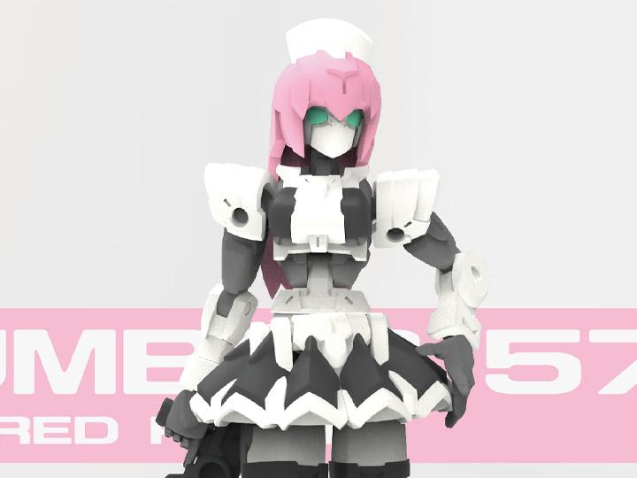Number 57 Armored Puppet Female Core Body 1/24 Scale Model Kit YUI