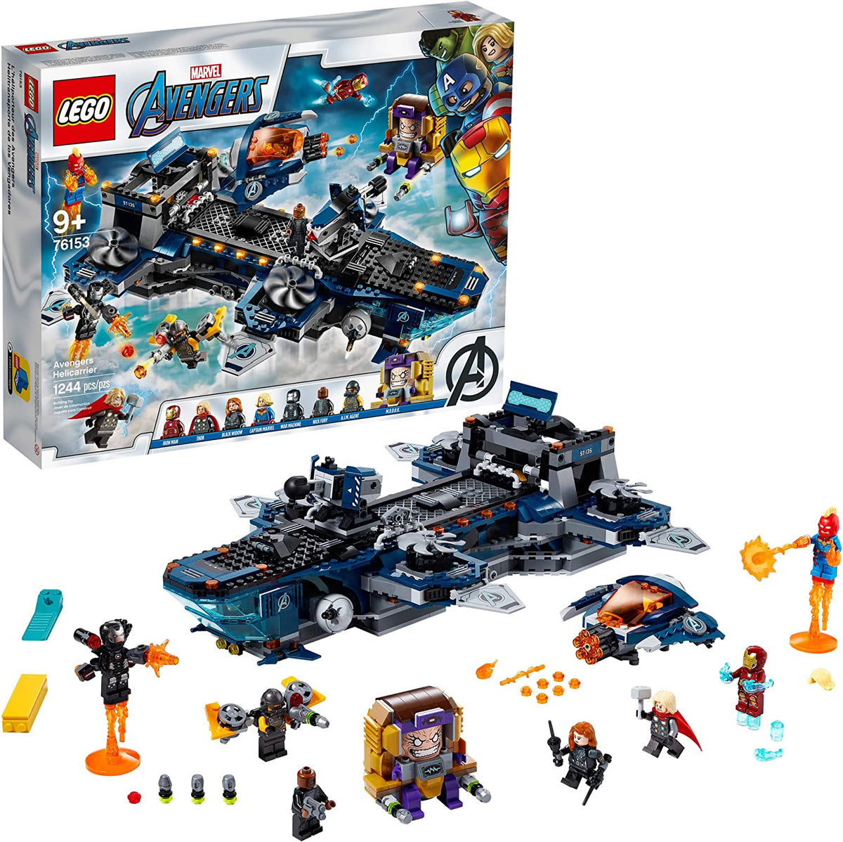 LEGO Marvel Avengers Helicarrier 76153 Fun Brick Building Toy with Marvel Avengers Action Minifigures