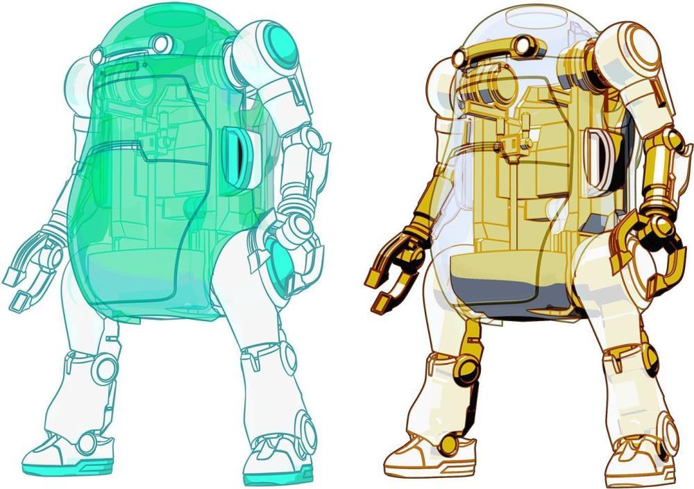35 Mechatro WeGo Robots Cream Soda & Crystal Gold Model Kit Set