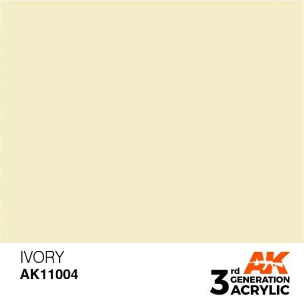 AK Interactive Ivory Acrylic 3G Paint 17ml Bottle
