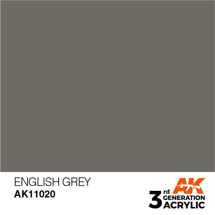 AK Interactive English Grey 3G Acrylic Paint 17ml Bottle