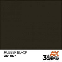 AK Interactive Rubber Black 3G Acrylic Paint 17ml Bottle