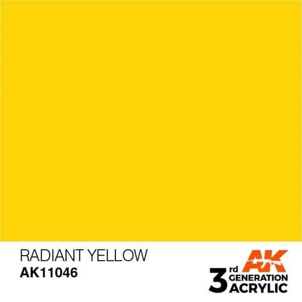 AK Interactive Radiant Yellow 3G Acrylic Paint 17ml Bottle