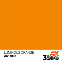 AK Interactive Luminous Orange 3G Acrylic Paint 17ml Bottle