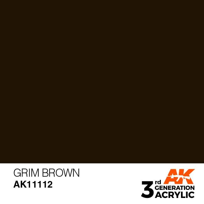 AK Interactive Grim Brown 3G Acrylic Paint 17ml Bottle