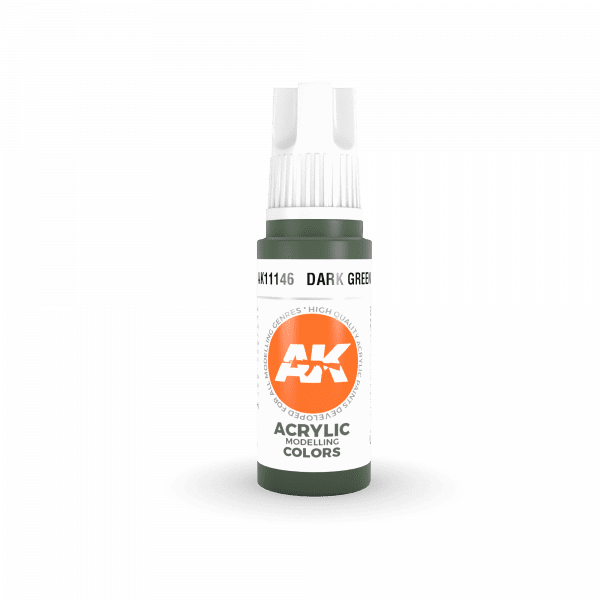 AK Interactive Dark Green 3G Acrylic Paint 17ml Bottle
