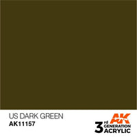 AK Interactive US Dark Green 3G Acrylic Paint 17ml Bottle