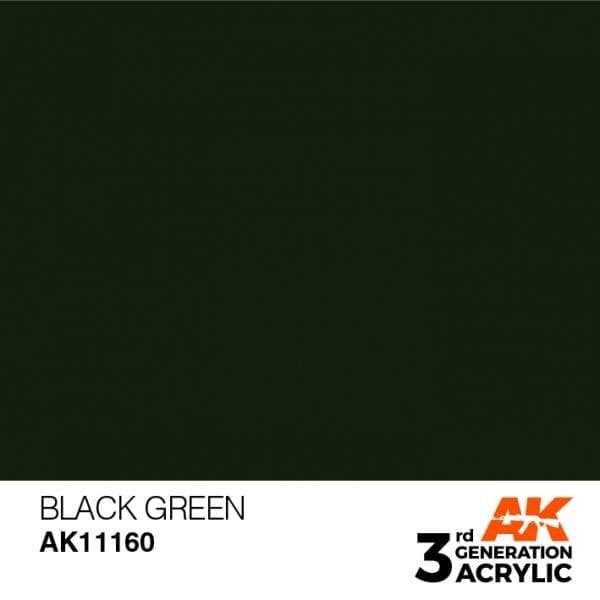 AK Interactive Black Green 3G Acrylic Paint 17ml Bottle