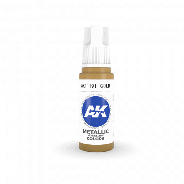 AK Interactive Gold Metallic 3G Acrylic Paint 17ml Bottle