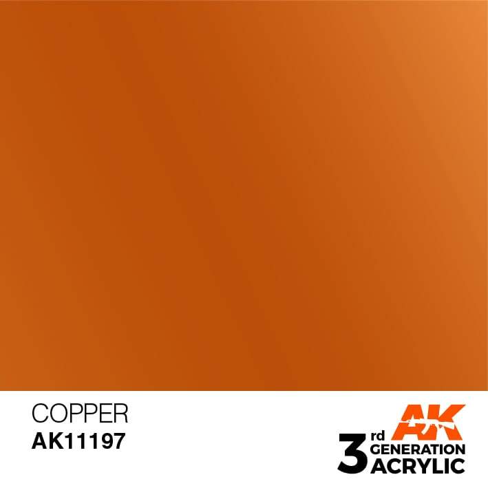 AK Interactive Copper Metallic 3G Acrylic Paint 17ml Bottle