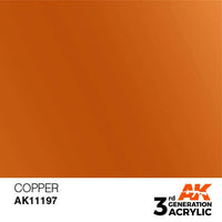 AK Interactive Copper Metallic 3G Acrylic Paint 17ml Bottle