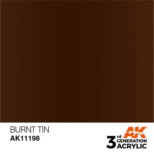 AK Interactive Burnt Tin 3G Metallic Acrylic Paint 17ml Bottle