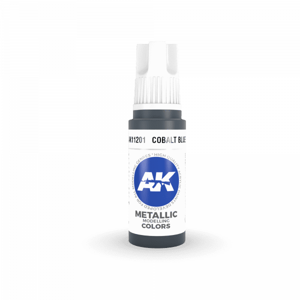 AK Interactive Cobalt Blue Metallic 3G Acrylic Paint 17ml Bottle