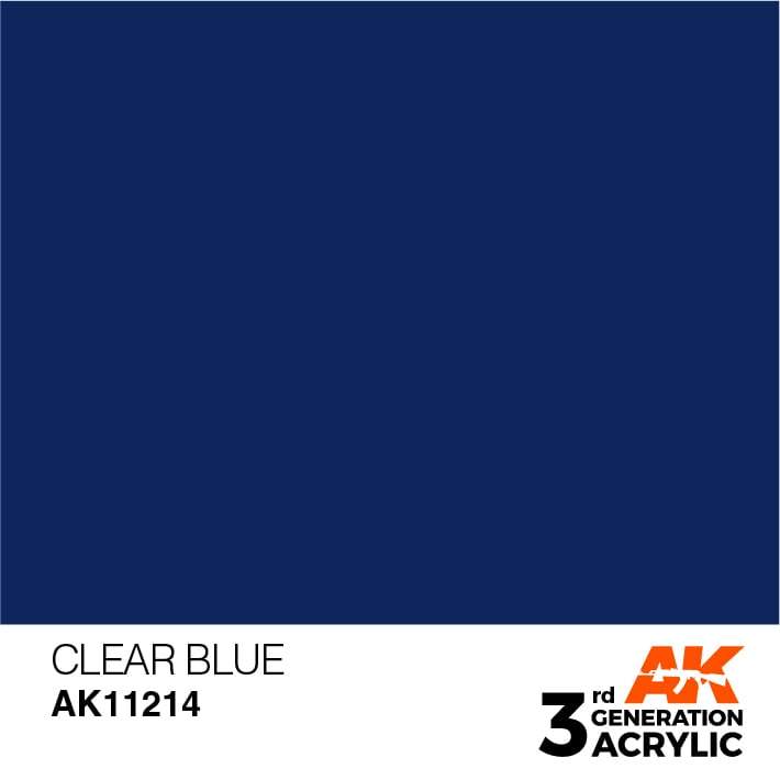 AK Interactive Clear Blue 3G Acrylic Paint 17ml Bottle
