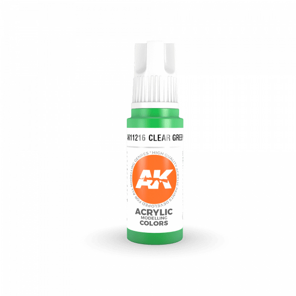 AK Interactive Clear Green 3G Acrylic Paint 17ml Bottle