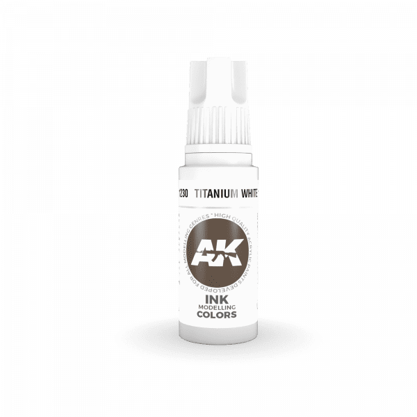 AK Interactive 3rd Gen Acrylic Titanium White INK 17ml