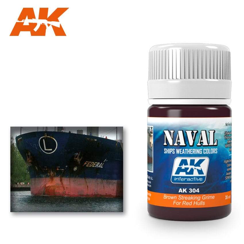 AK Interactive Brown Streaking Grime For Red Hulls