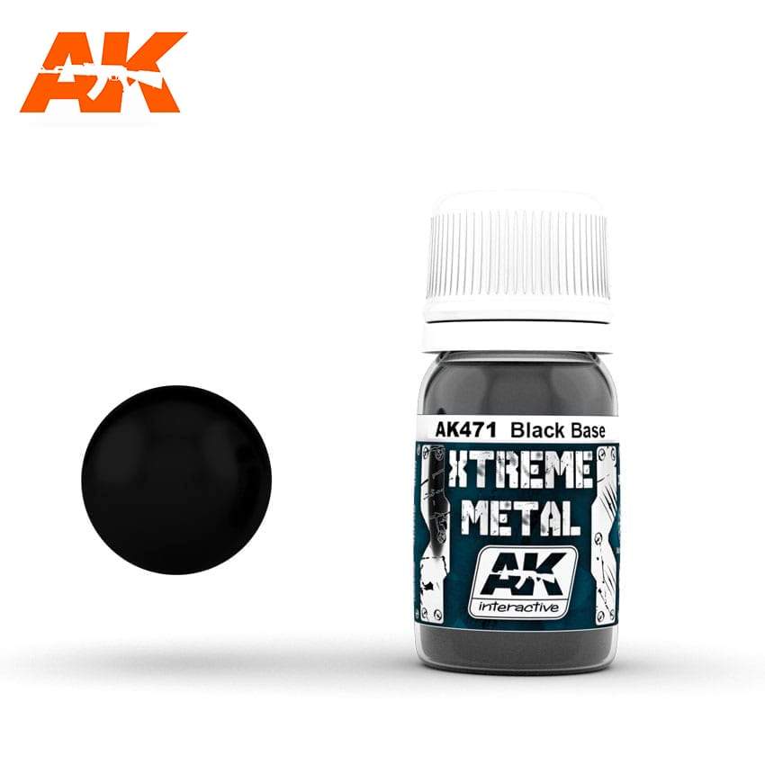 AK Interactive Xtreme Metal Black Base Paint 30ml Bottle