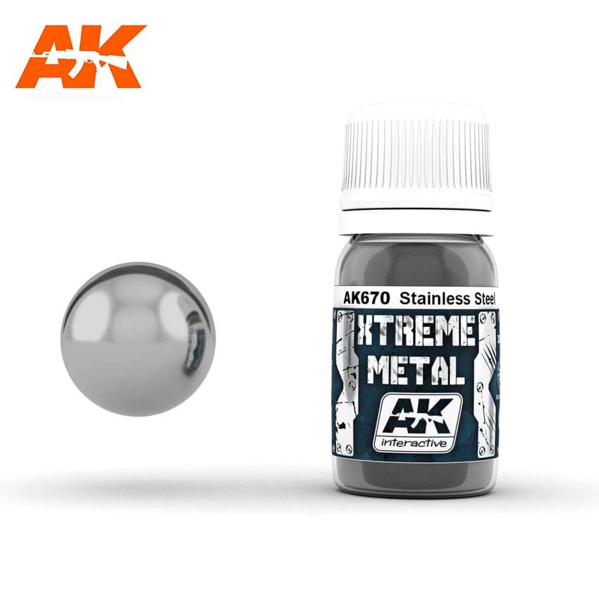 AK Interactive Xtreme Metal Stainless Steel Metallic Paint 30ml  Bottle