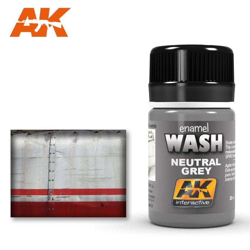 AK Interactive Neutral Grey For White/Black Wash