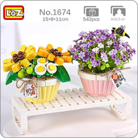 LOZ Potted Plants II 1674 Microscopic Flowers Spring Baby’s Breath Daisy With Bee