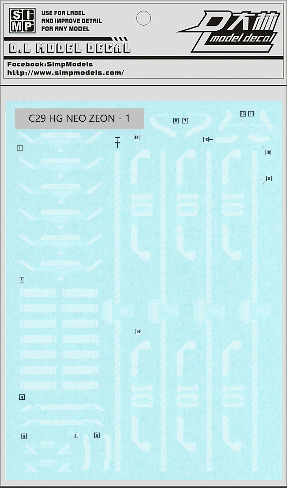 C29 HGUC Neo Zeon (2 sheets)