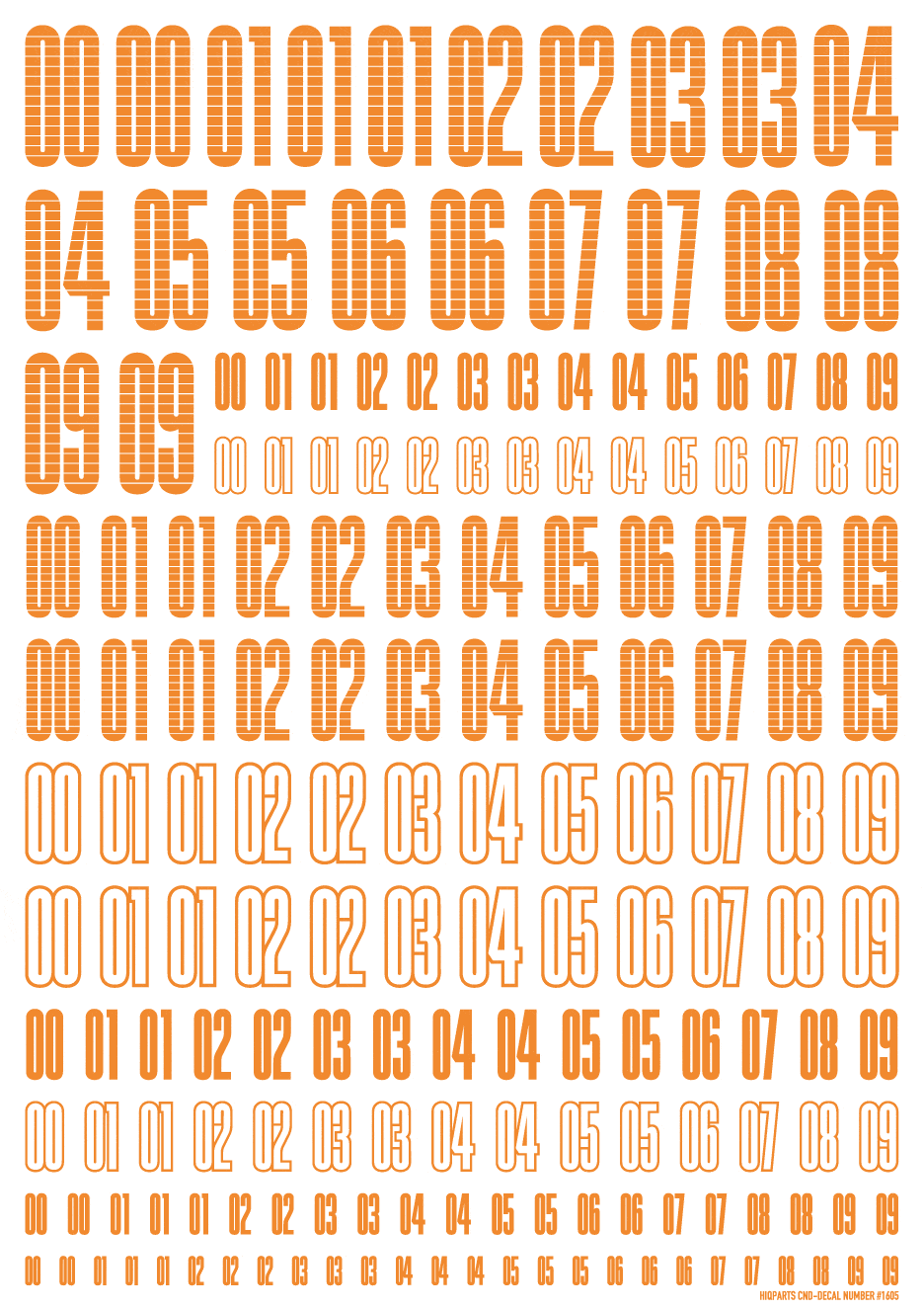 CND Decal Number Orange(1pc)