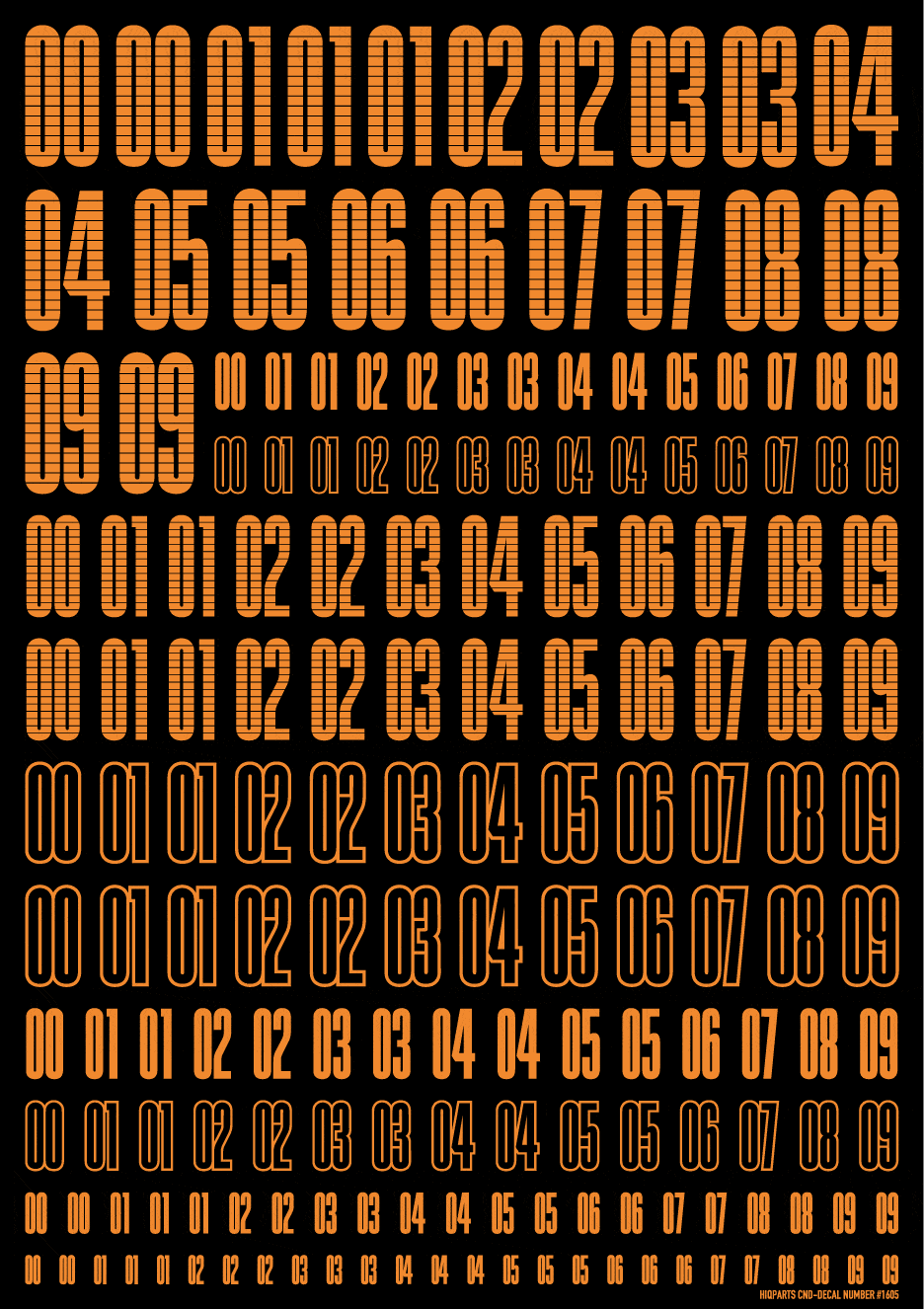 CND Decal Number Orange(1pc)