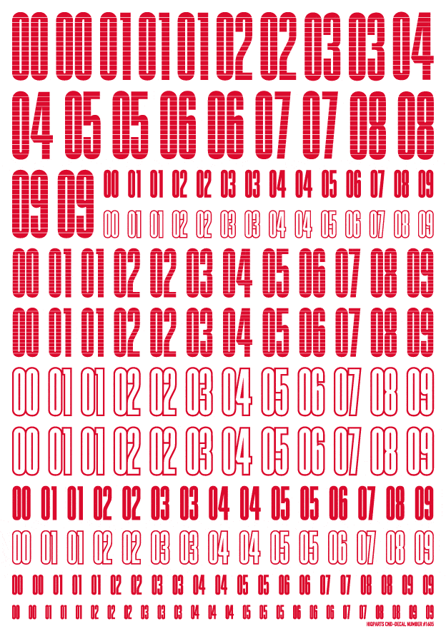 CND Decal Number Red(1pc)