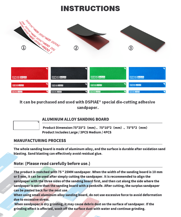 DSPIAE AS Aluminum Alloy Sanding Board