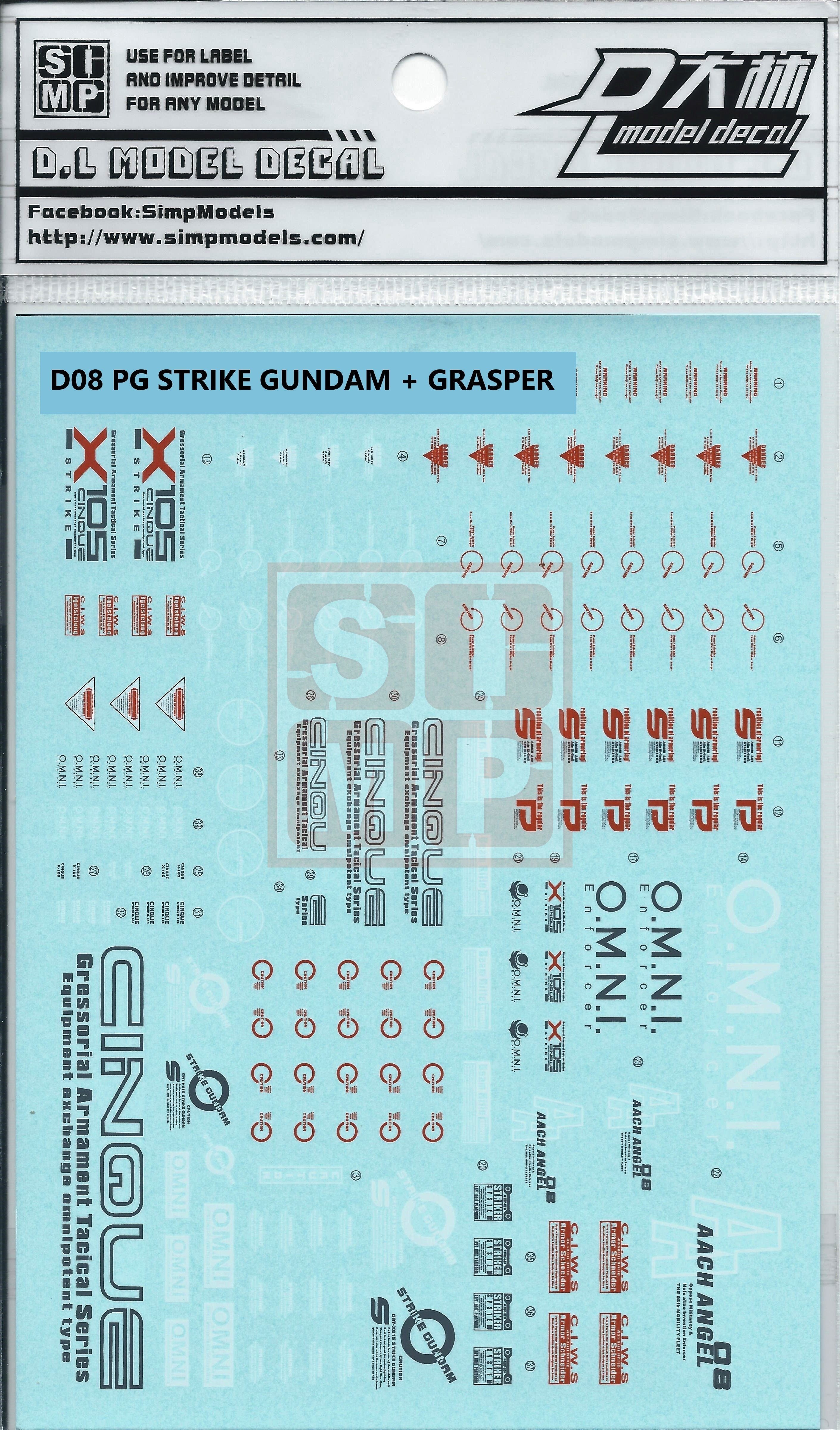 PG Strike gundam + Sky grasper Water Slide Decal