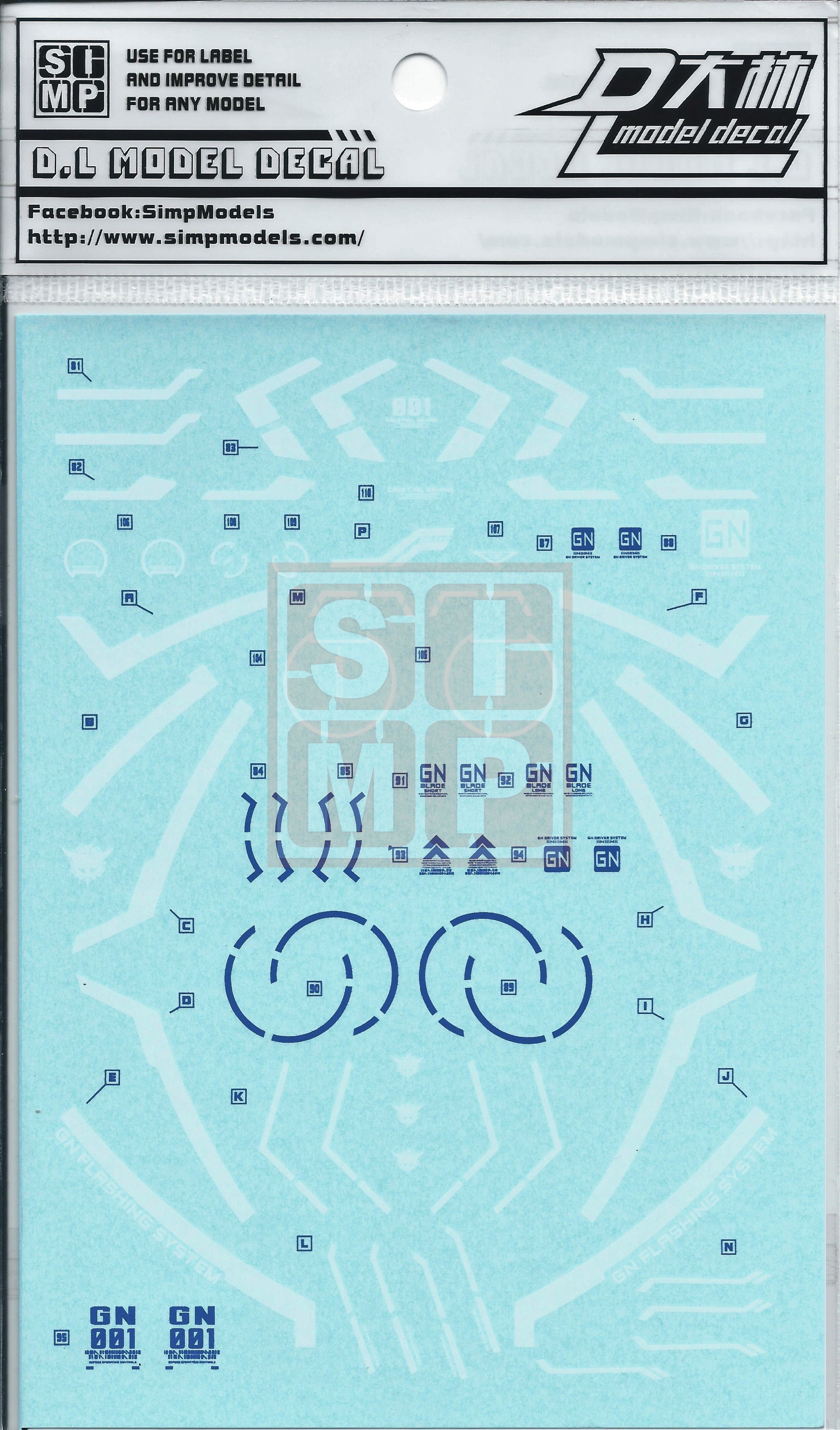 PG Exia Gundam Water Slide Decal