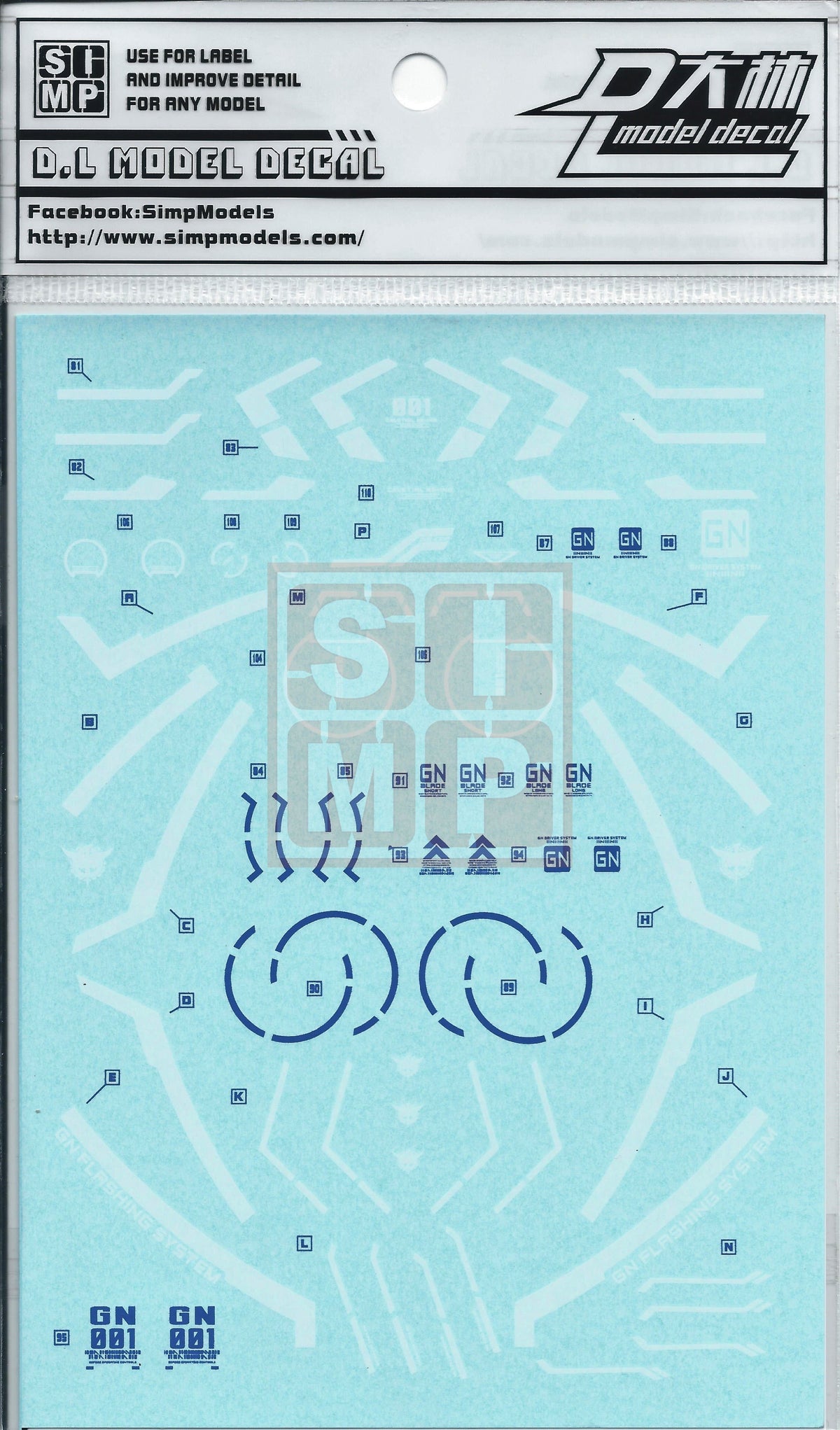PG Exia Gundam Water Slide Decal
