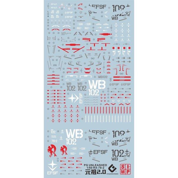 D16 PG Unleashed RX-78-2 Gundam Water Slide Decal