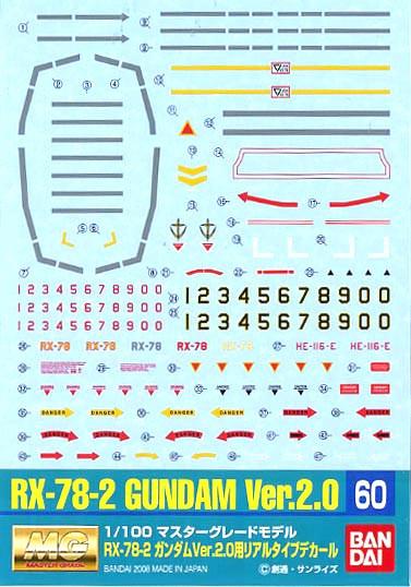 Gundam Decal 60 - MG Gundam Ver 2.0