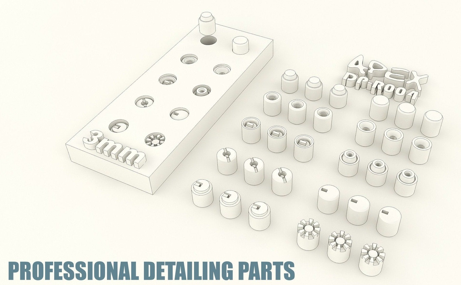Apex Detailing Parts DP-R004 Minus Mold Rivets 3MM