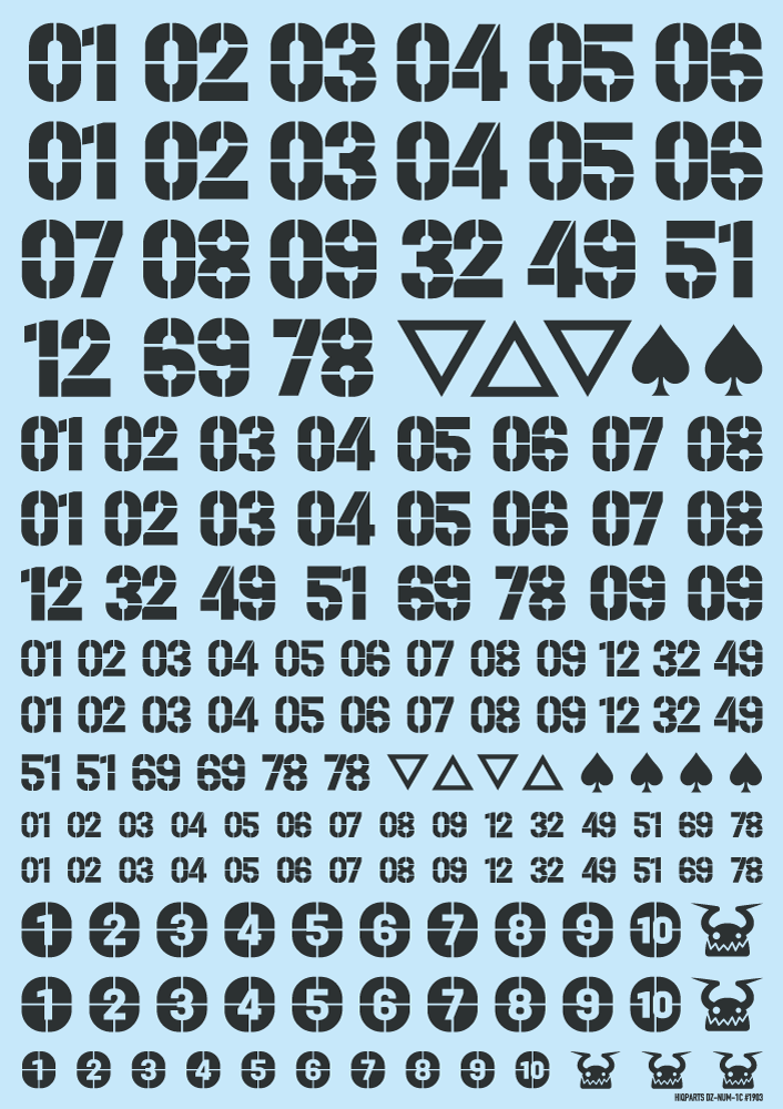 DZ Number Decal Dark Grey(1pc)