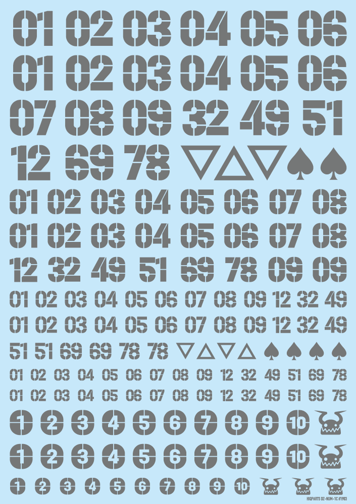 DZ Number Decal Grey(1pc)