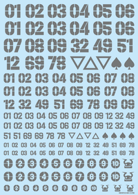 DZ Number Decal Grey(1pc)