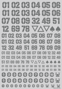 DZ Number Decal Grey(1pc)