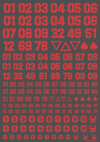 DZ Number Decal Red(1pc)