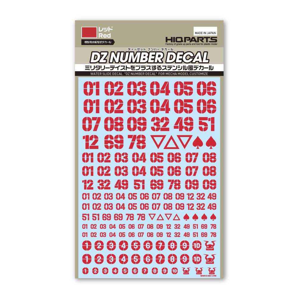 DZ Number Decal Red(1pc)