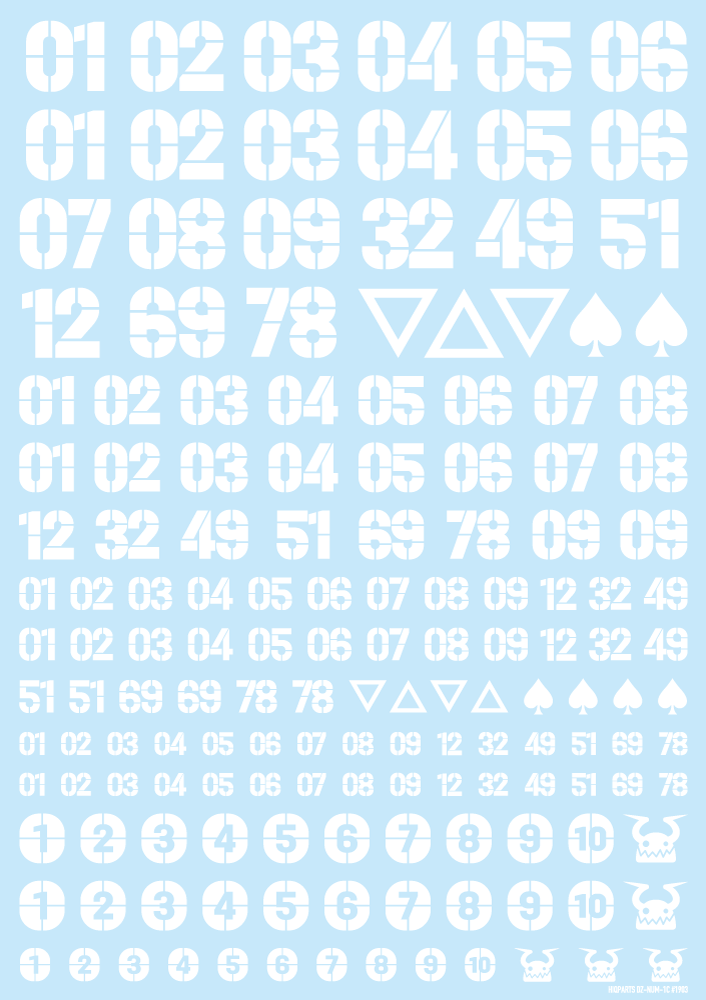 DZ Number Decal White(1pc)