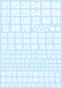 DZ Number Decal White(1pc)