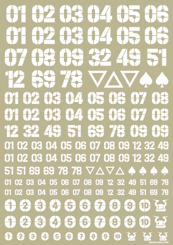 DZ Number Decal White(1pc)