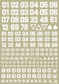 DZ Number Decal White(1pc)