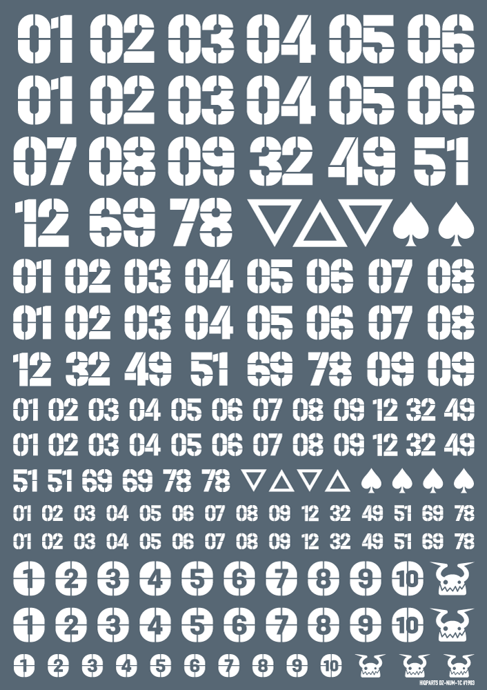 DZ Number Decal White(1pc)