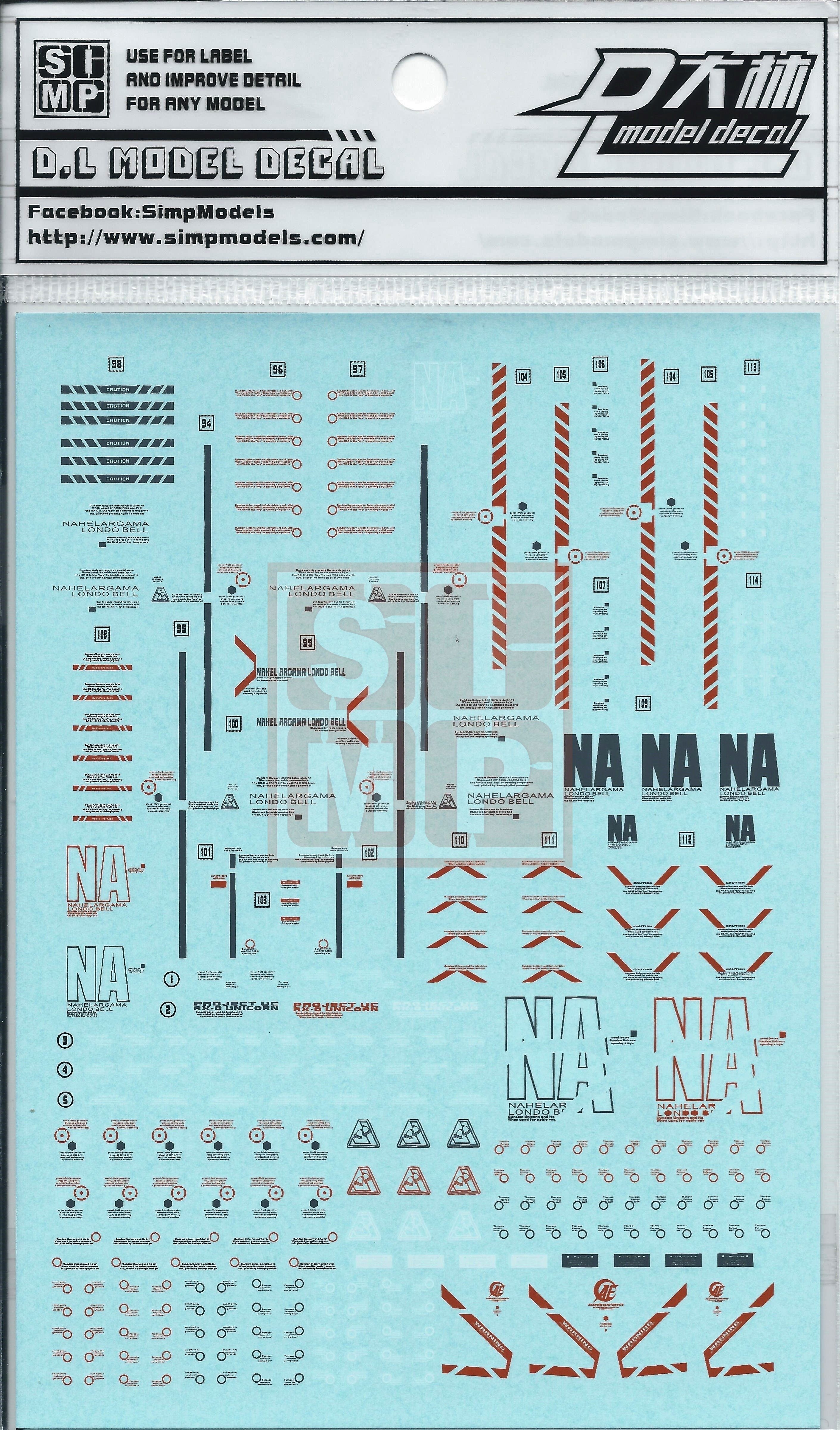 MG unicorn Full Armor Water Slide Decal