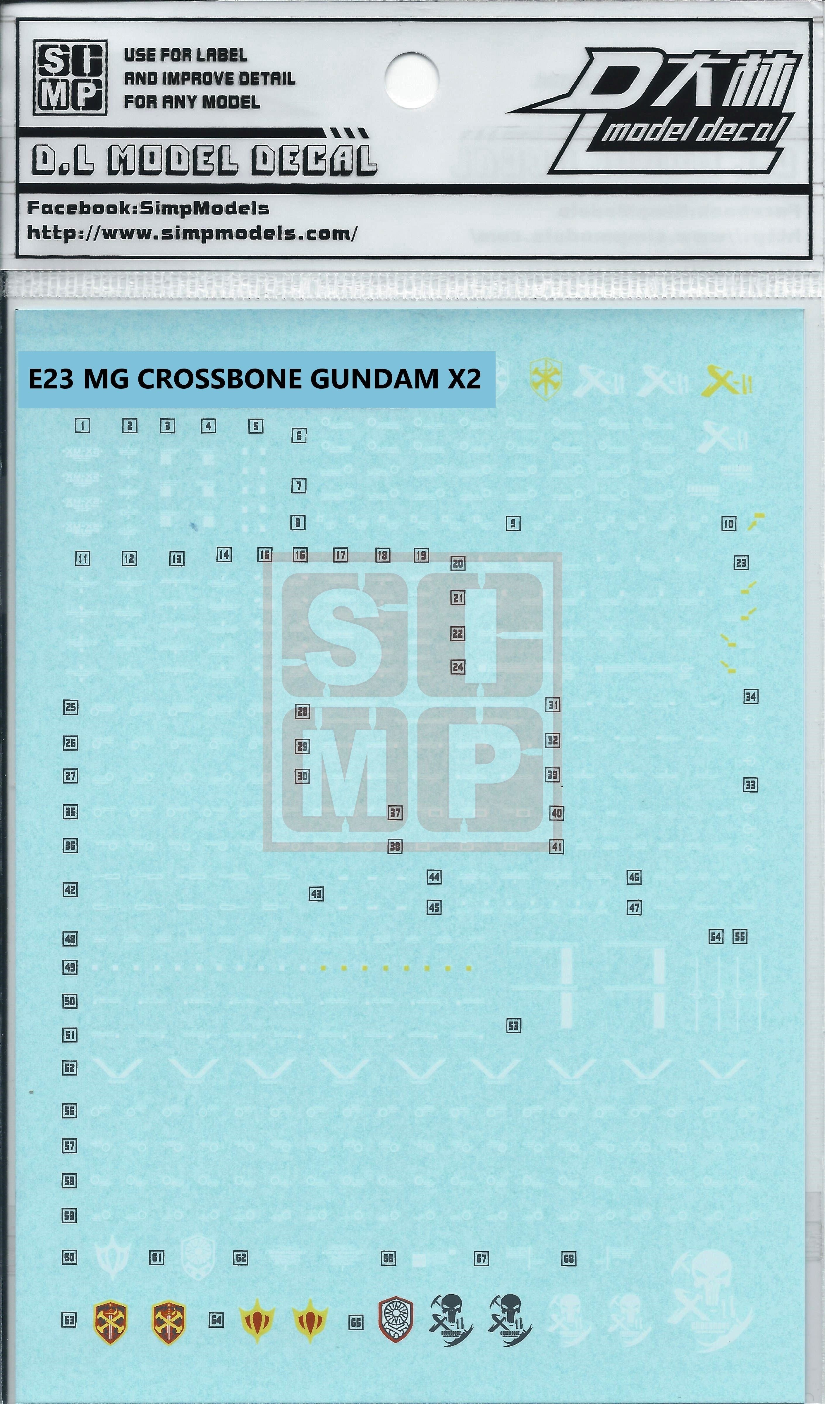 MG Crossbone Gundam X2 Water Slide Decal
