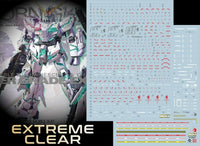 E36 MGEX Unicorn Gundam (Extreme Clear) Decal Sheet
